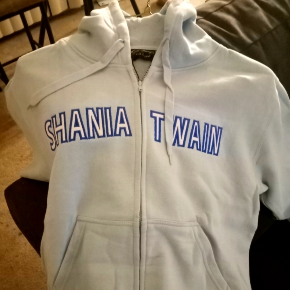 COPY - Ladies Shania Twain blue hoodie large